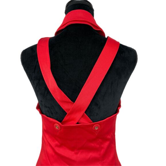 Y2K Corpcore Red Sleeveless Vest Skirt Suit - Women's Size 4 - Picture 5 of 11